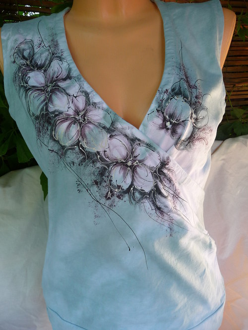 Letní top s romantickou malbou (L) — foto 6