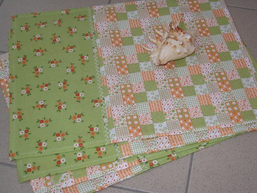 SET 4ks prostírání ZelenÁ patchwork I.-LETNÍ SLEVY — foto 2