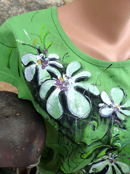 Volné triko,"KVěTY", XL,rezervace — foto 5