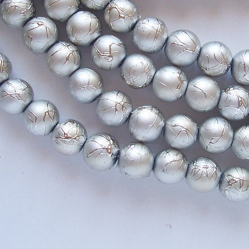 Perličky metalky Ø10mm - stříbrná SLEVA!!! — foto 2