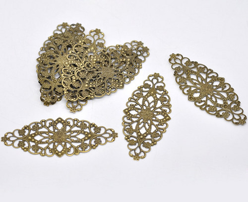 Filigrán ovál/ bronz/ 8x3,5cm/ 1ks — foto 3