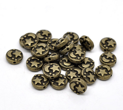 Kovový korálek bronz 9x4mm/6ks — foto 3