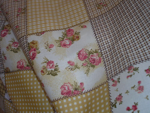 Látka - metráž - HNĚDO - BÉŽOVÝ PATCHWORK — foto 3