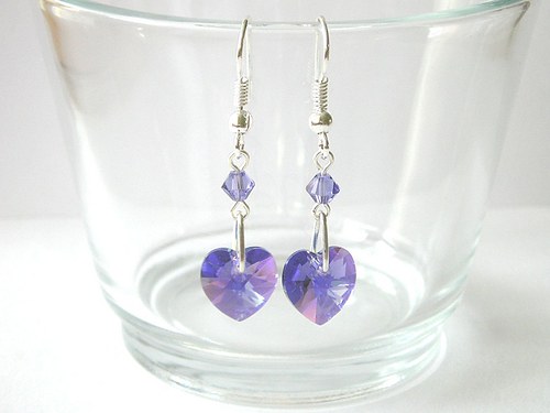 Swarovski náušnice Tanzanite AB — foto 3