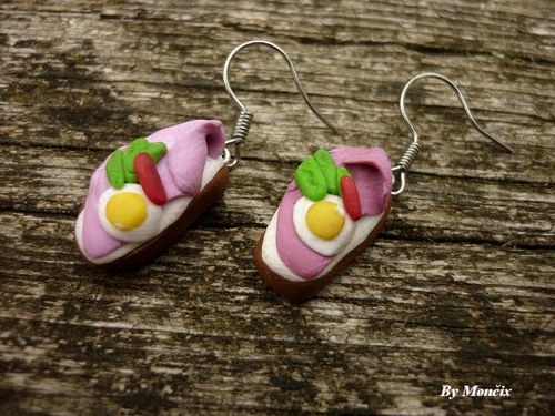 Chlebíček FIMO náušnice — foto 3