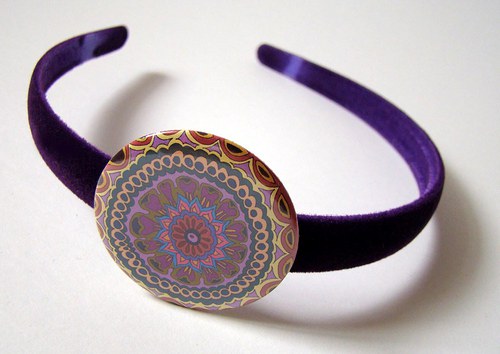 Sametka Mandala - sametová čelenka — foto 3
