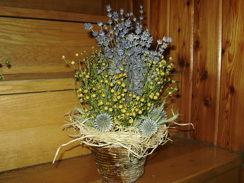 Keramický květináč levandule + len — foto 2