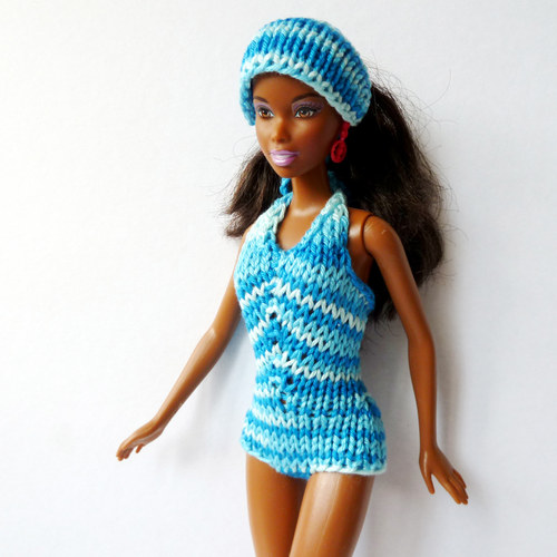 Modrobílé melírované plavky pro Barbie 50% SLEVA — foto 5