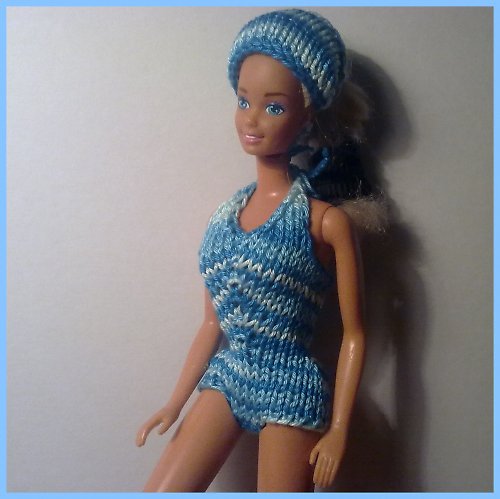 Modrobílé melírované plavky pro Barbie 50% SLEVA — foto 6