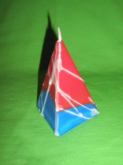 Svíčka polévaná modro-červená — foto 2