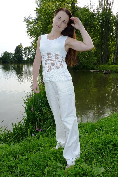 Bílá letní halenka, vel. 34/36 — foto 4