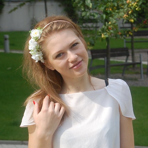 Něžná kytice růže ... čelenka — foto 5