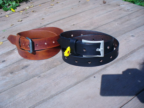 Handmade-KERTAG® kožený opasek ČERNÝ — foto 3