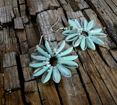 Naušničky:" greeny flowers " — foto 2