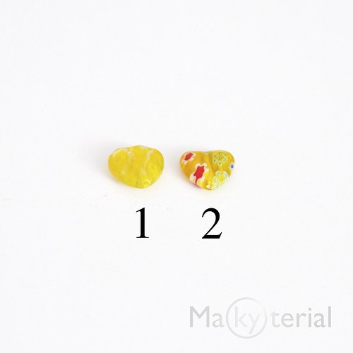 Millefiori srdíčka 12mm- mix barev - 10 ks — foto 5