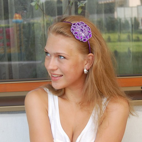 Fialový ornamet ... Nomad ... čelenka — foto 2