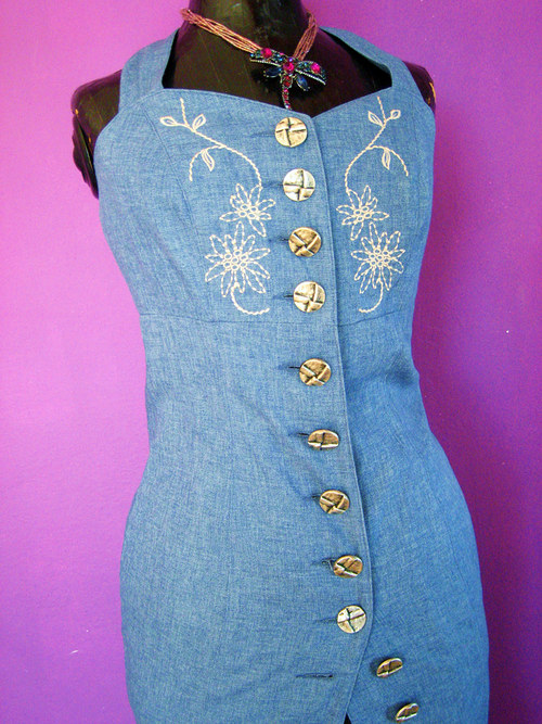 SLEVA!!!Retro jeans šatečky — foto 2