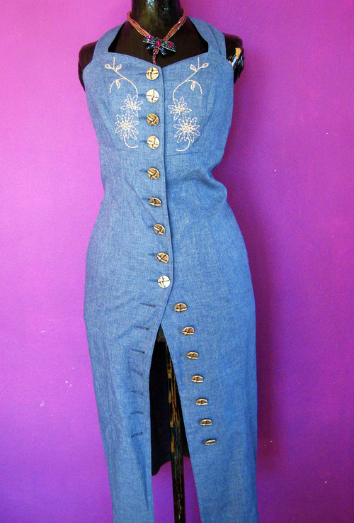 SLEVA!!!Retro jeans šatečky — foto 4