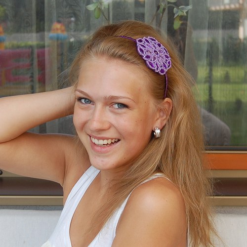 Fialový ornamet ... Nomad ... čelenka — foto 4
