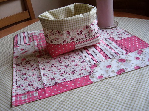 Růžový patchwork na zelené kostičce... — foto 2