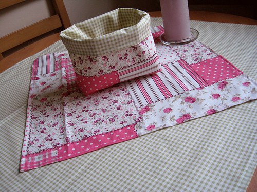 Růžový patchwork na zelené kostičce... — foto 3