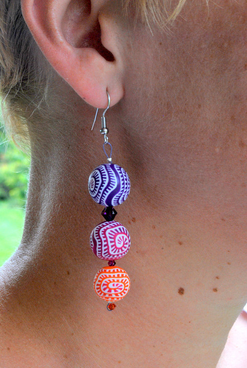 Violet (and more) spirals / náušnice na přání — foto 2