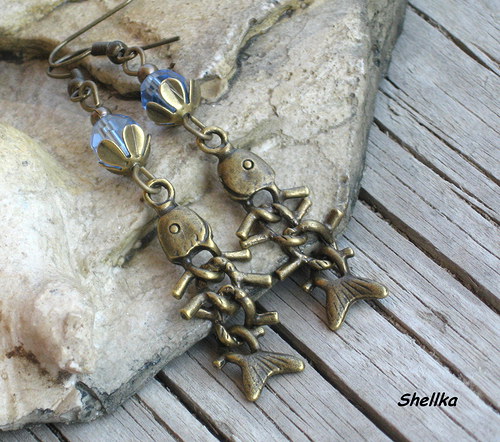 Náušnice,, FISH BONE,, — foto 2