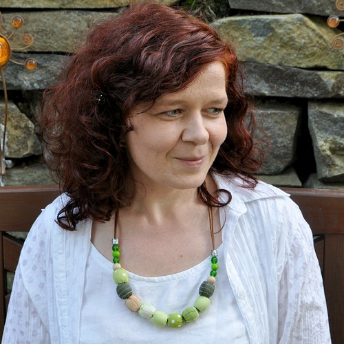 Potahované dřevěné korále - green — foto 2