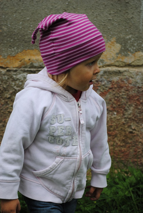 Dětská čepice - lila, 1-2 roky — foto 5