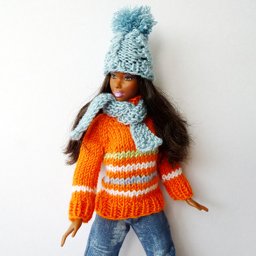 ORANGE svetr pro Barbie — foto 2