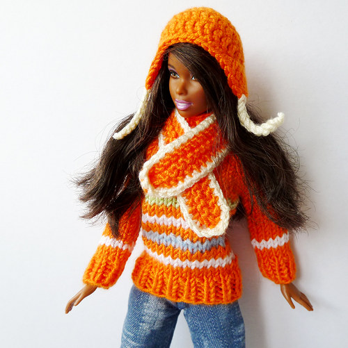 ORANGE svetr pro Barbie — foto 3