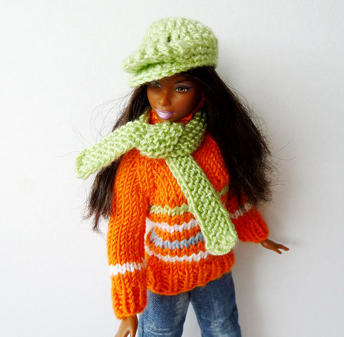 ORANGE svetr pro Barbie — foto 4