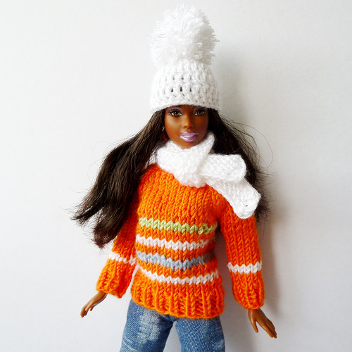ORANGE svetr pro Barbie — foto 5