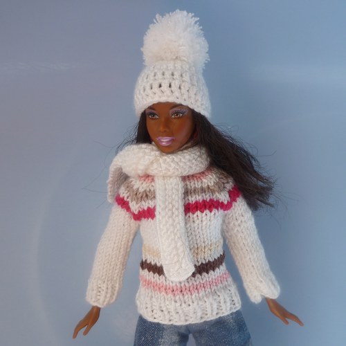 Bílý kulich a šála pro Barbie — foto 6