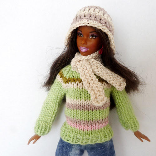 PEA GREEN svetr pro Barbie — foto 6
