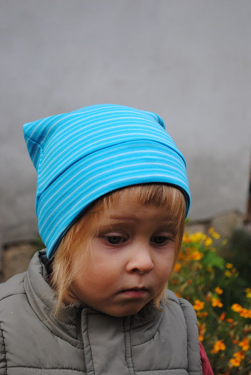 Dětská čepice - modrá , vel. 2roky — foto 5
