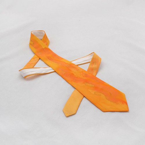 Oranžová abstraktní kravata — foto 2