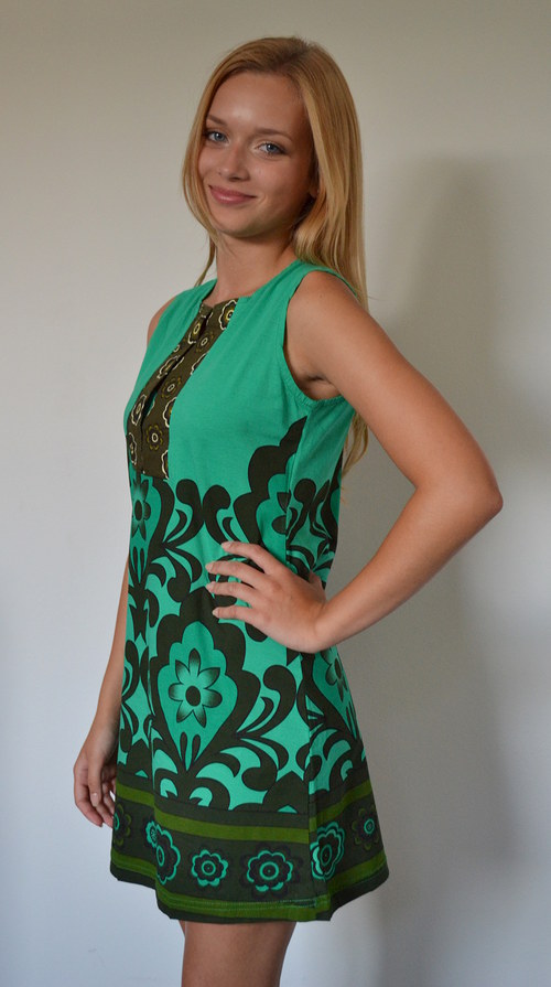 Bavlněné šaty T 103 green — foto 2