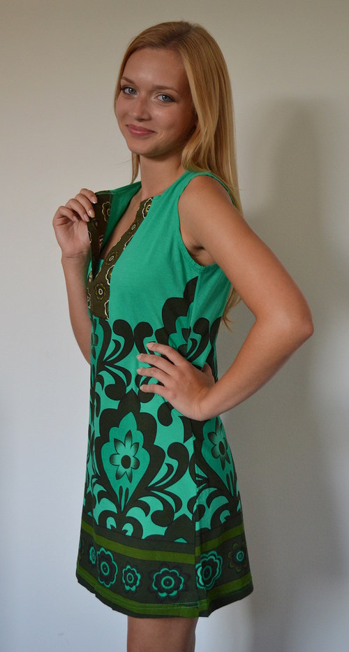 Bavlněné šaty T 103 green — foto 3