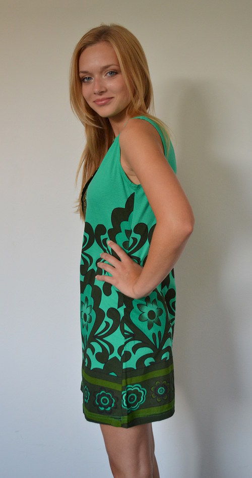 Bavlněné šaty T 103 green — foto 6