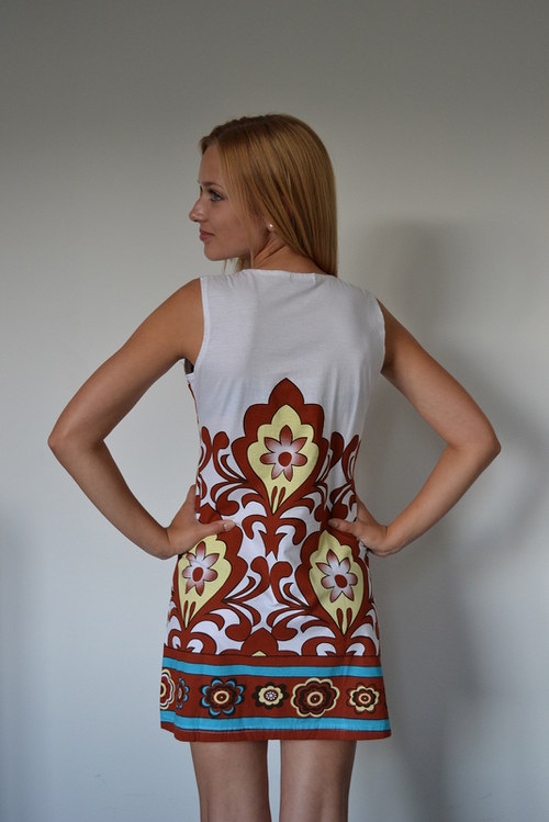 Bavlněné šaty T 103 white — foto 3