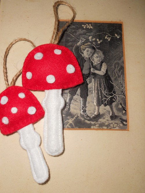 Vánoční mochomůrky ozdoby (oboustranné) — foto 3
