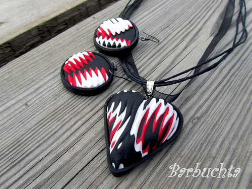 Náhrdelník srdce BLACK & WHITE & RED — foto 4