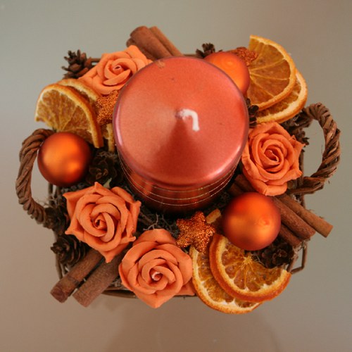 Vánoční svícen oranžovohnědý — foto 5