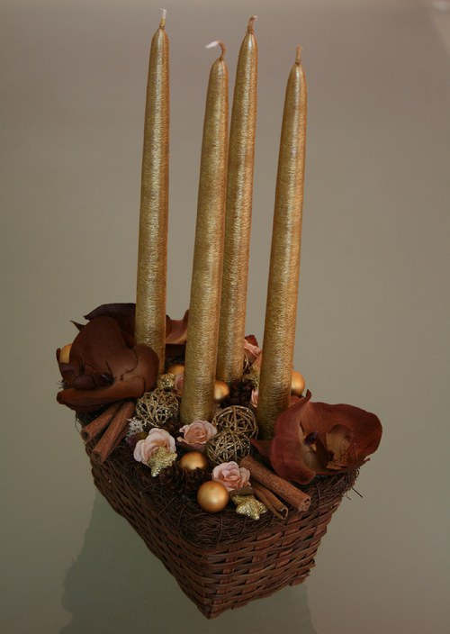 Adventní svícen zlatohnědý — foto 3