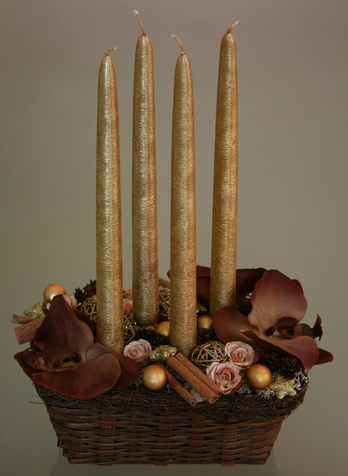 Adventní svícen zlatohnědý — foto 4
