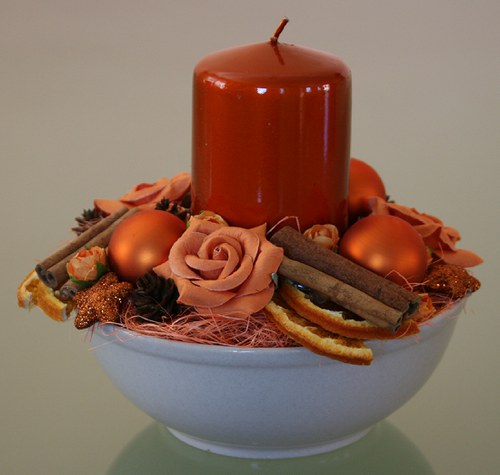 Vánoční svícen do oranžova — foto 3