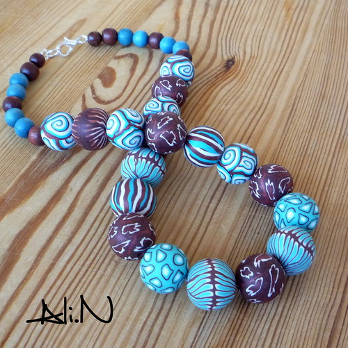 Náhrdelník Blue&Brown I. — foto 3
