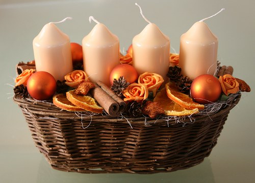Adventní svícen oranžový — foto 3