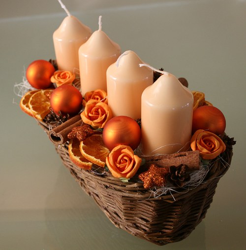 Adventní svícen oranžový — foto 4